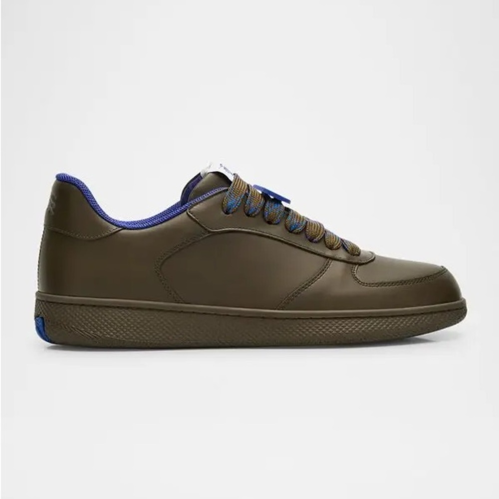 Burberry Mens Terrace Leather Low Top Sneaker Shoes On Rubber Sole EU44 / 11 NIB